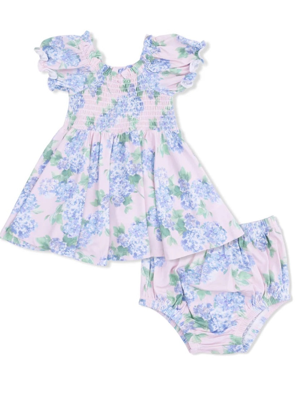 Angel Dear Hydrangeas Smocked Dress & Bloomers 12-18 18-24 months 2T 3T 4T 5 6